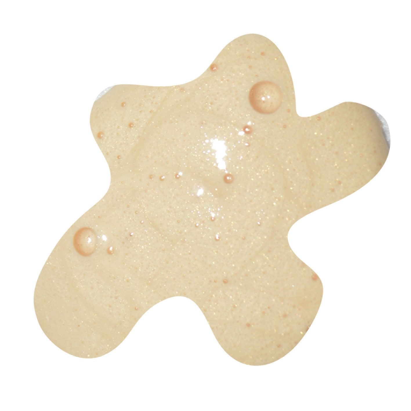Beige star-shaped cream soap with bubbles on a white background