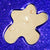Beige flower-shaped cream soap on a blue glittery background