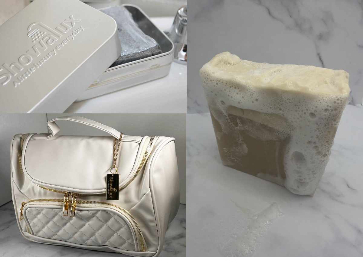 Showalux soaps and travel accessories.