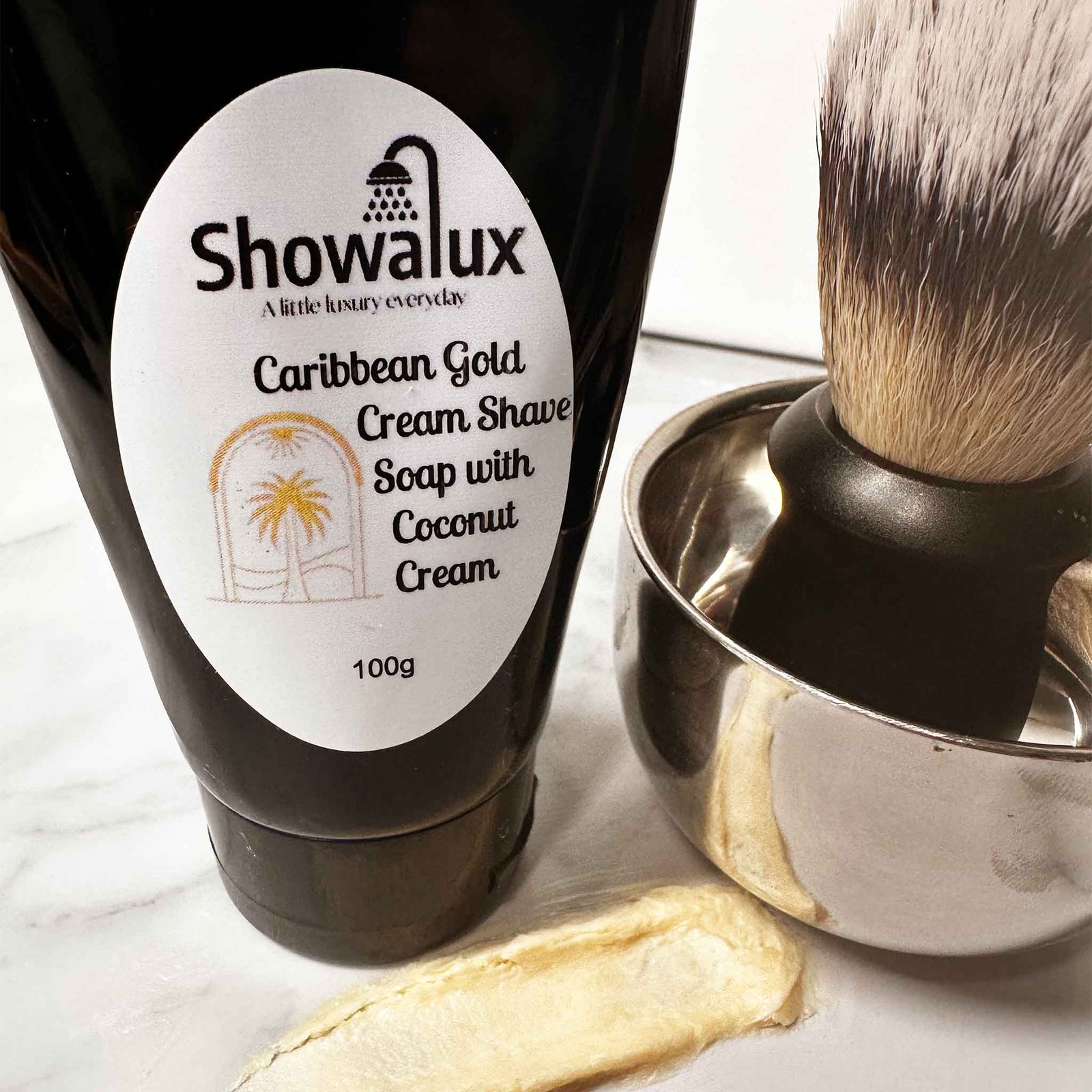 Caribbean Gold Cream Shave Soap with Coconut Cream (v)